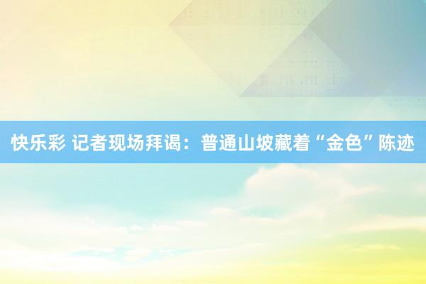 快乐彩 记者现场拜谒：普通山坡藏着“金色”陈迹