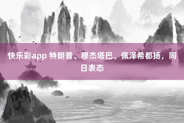快乐彩app 特朗普、穆杰塔巴、佩泽希都扬，同日表态