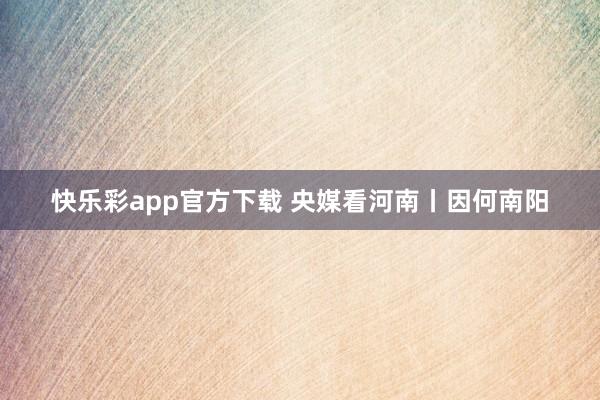 快乐彩app官方下载 央媒看河南丨因何南阳